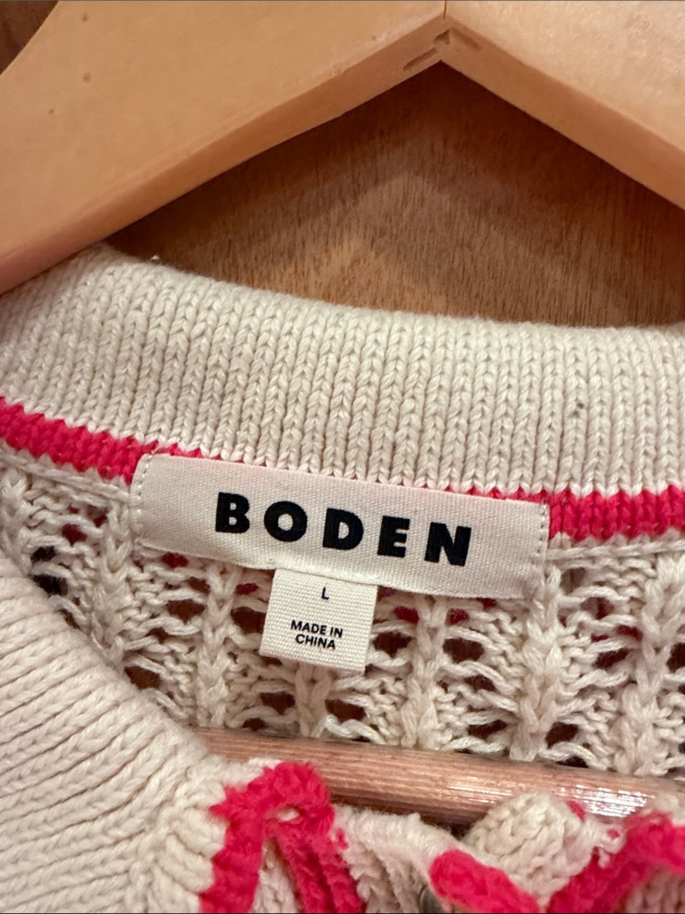 Boden Cream Floral Crochet Button-Up Sweater Large - Picture 3 of 15